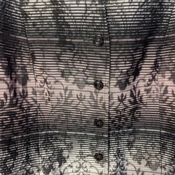 Metallic Blazer Black Gray Purple Baroque Pattern - Picture 4 of 10